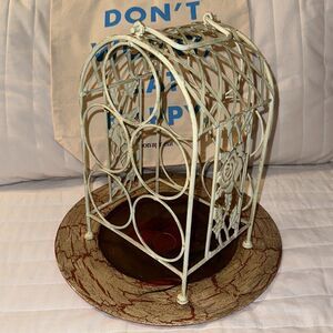 Vintage Shabby Chic Mint Green Wine Rack 5 Bottle Holder